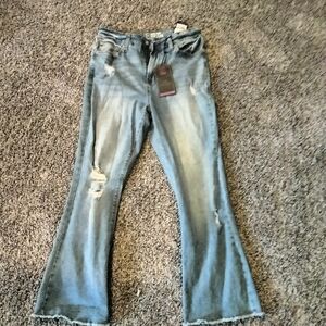 Women's Blue Distressed Jeans